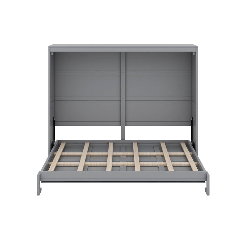Grand lit escamotable mural, Gris, Grand lit