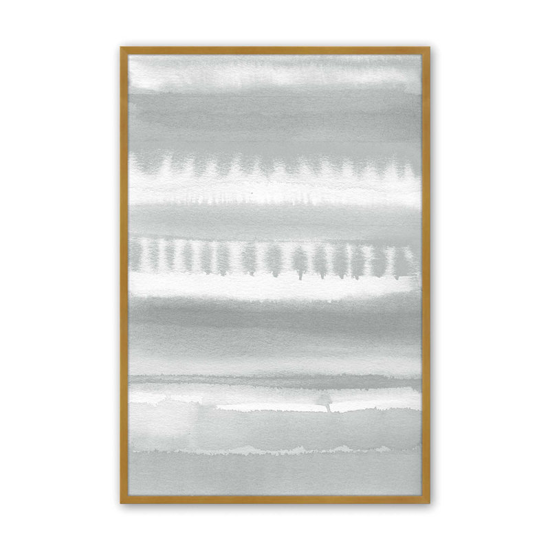 Soft Gradient Stripes I Print, 37.25" H x 25.25" W, Gold Single Picture Frame