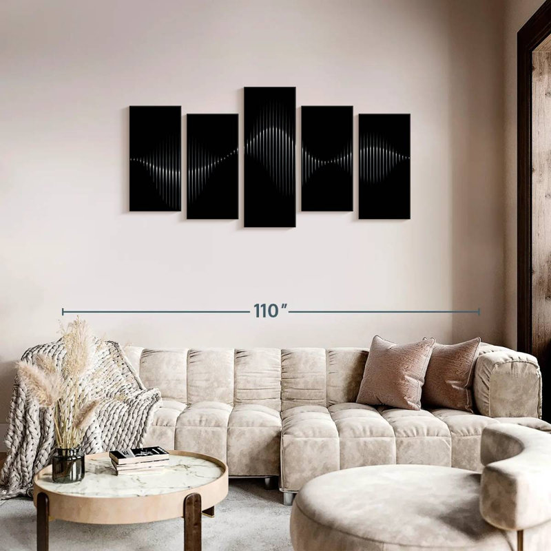 " Sound Wave " 5 - Pieces, 37" H x 74" W