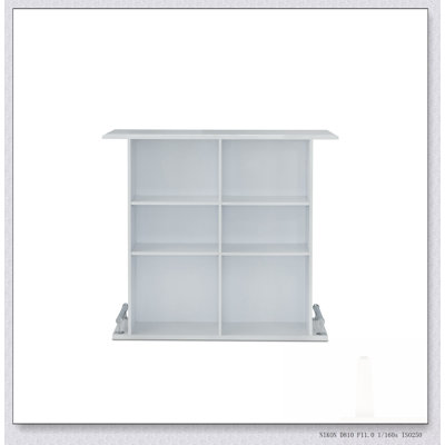 Kite White High Gloss Finish Bar Table With Open Storage And Durable Wooden Frame For Modern Kitchens