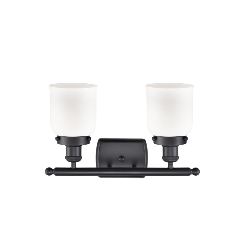 Éclairage pour meuble-lavabo 2 lumières Calton, Noir mat, Blanc mat, Incandescent