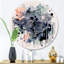 «Blue and Orange Vibrant Paradoxes II», art mural rond abstrait sur métal-88627885