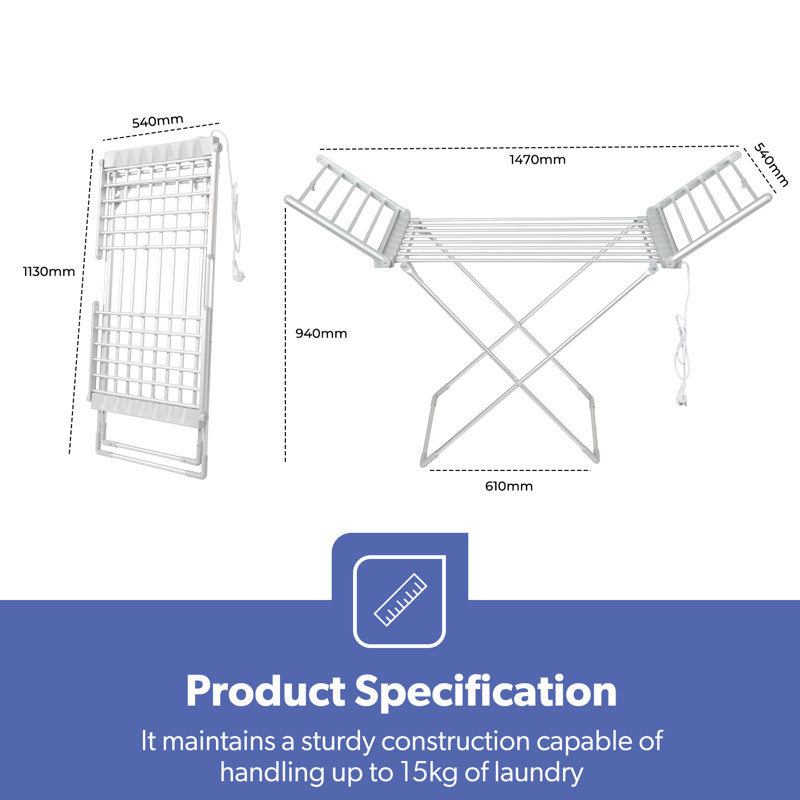 GEEPAS Electric Clothes Dryer - Heated Folding Clothes Airer