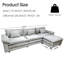 Canapé d'angle modulaire en L de 280 cm (110 po), recouvert de tissu, avec méridienne, grand canapé d'angle profond pour salon, gris pâle