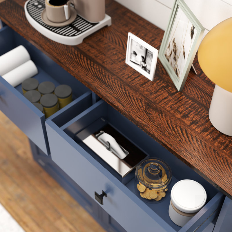 Armoire poubelle à double basculement Farmhouse Blue