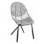 Chaise en métal noir avec coussins en similicuir gris clair - ensemble de 2