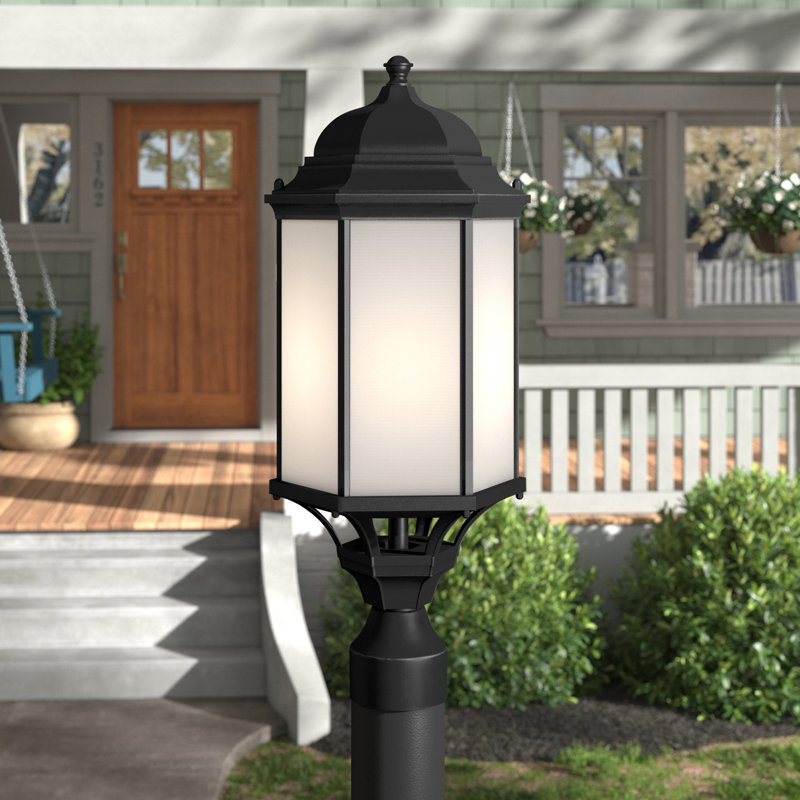 Sevier Large One Light Outdoor Post Lantern from Generation Lighting , Black, No