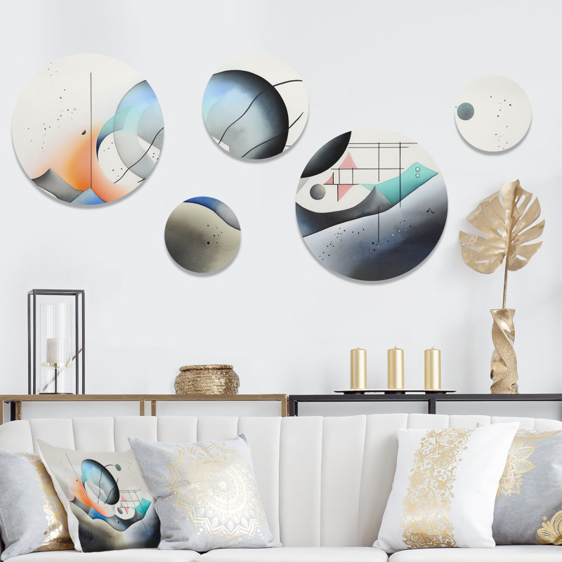 Grey Harmonious Patterns I - Modern Geometric Metal Wall Décor