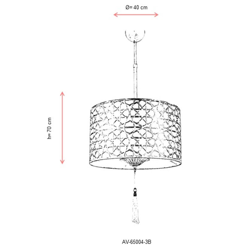 Luminaire suspendu cylindrique à 1 lumière