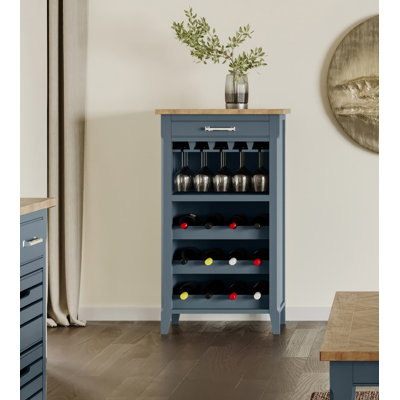 Wine Bottle & Glass Rack in Blue