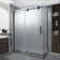 Langham XL 68" W x 80" H Frameless Rectangle Sliding Shower Enclosure with Fixed Panel