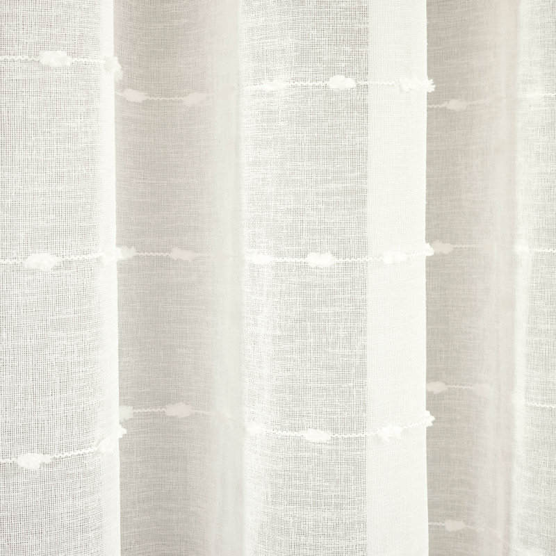 Extra Wide White Sheer Grommet Curtain Panel for Large Windows