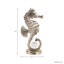 Sculpture moderne hippocampe avec sphère en acrylique pour le style de la maison - objet décoratif en métal pour décoration de salon - 10 po, or