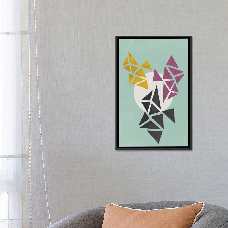 « circle », impression sur toile tendue, H 26 po x l 18 po x P 1,5 po, Toile avec cadre noir, Pas de tapis