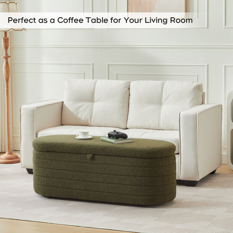 Skandar Storage Ottoman Bench for End of Bed, Green
