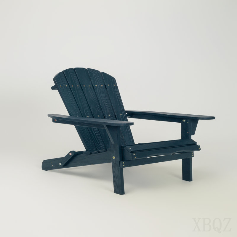 Wood Lounge Patio Chair For Garden Outdoor Wooden Folding Embossed Adirondack Chair Solid Wood Lounge Patio Chair With Wood Grain
