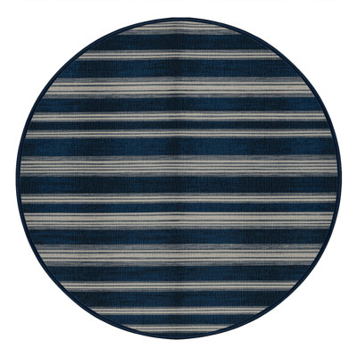  Tapis lavable rayé gris clair indigo