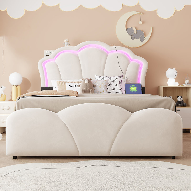 Bed Frame, Beige