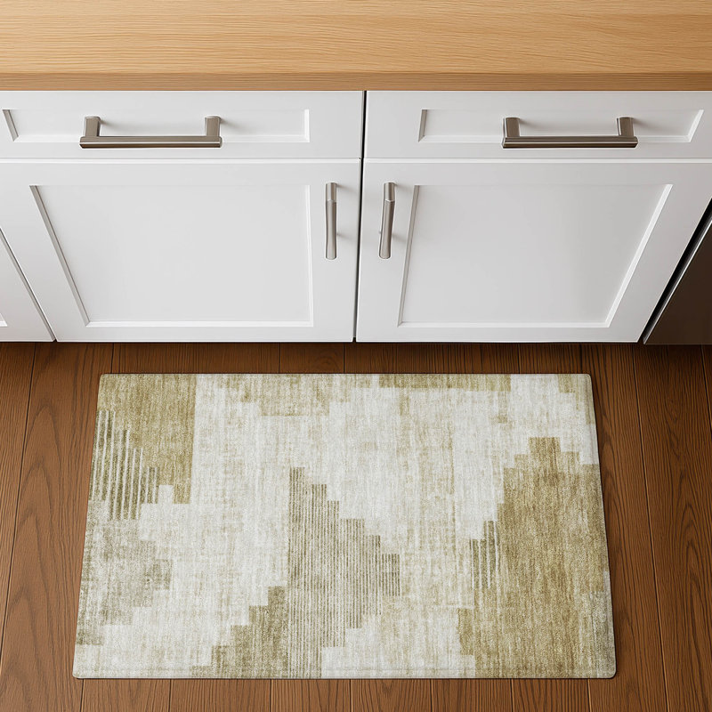 Premium Machine Washable Ashington AMF1829 Geometric Rug, Rectangle 1'8" x 2'6"