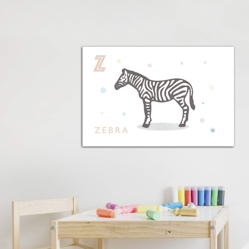 Zèbre - imprimé, Pas de tapis, Toile tendue, H 8 po x l 12 po x P 0,75 po