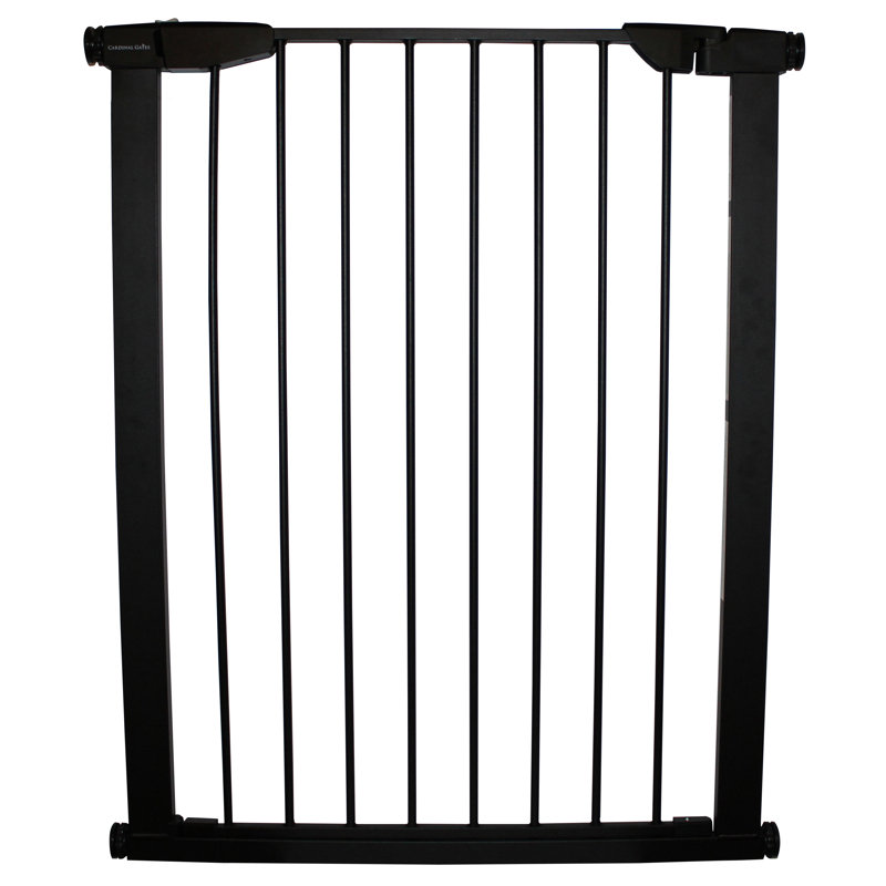Extra Tall Black Steel Pressure Mounted Pet Gate