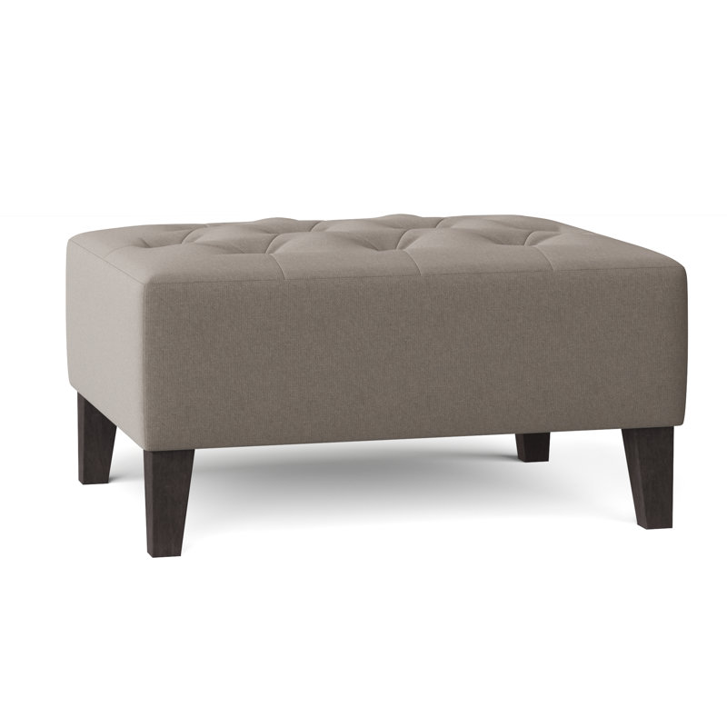 Carruth Upholstered Ottoman, Gypsy Platinum Performance Microfiber