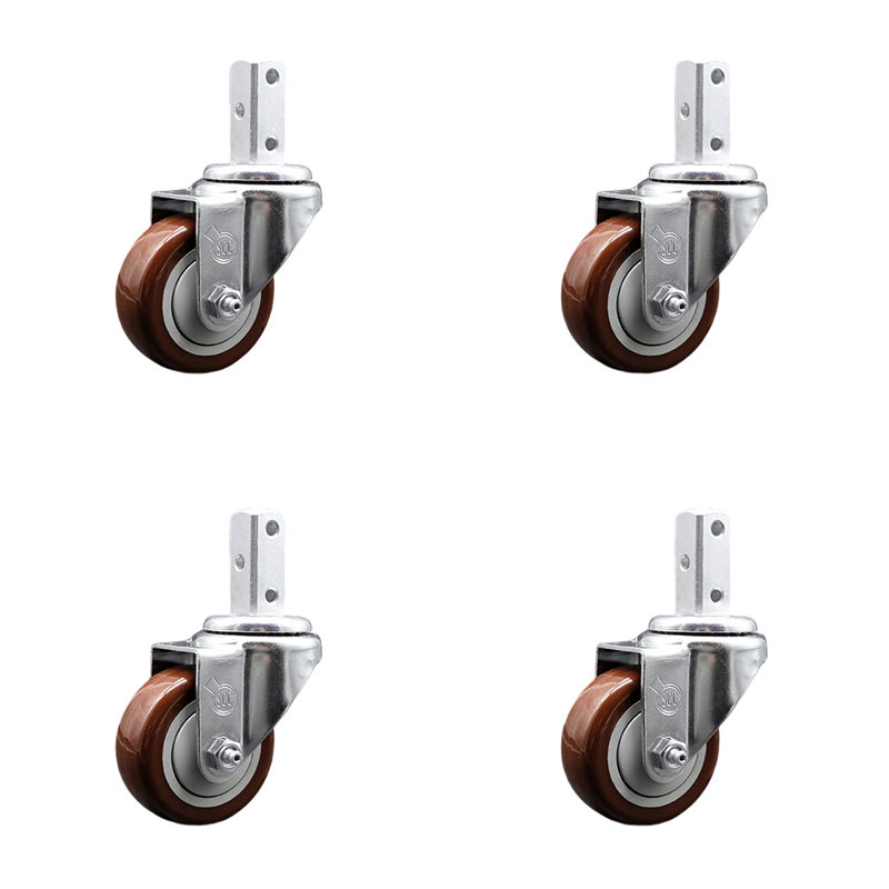 Roulettes en polyuréthane, Marron