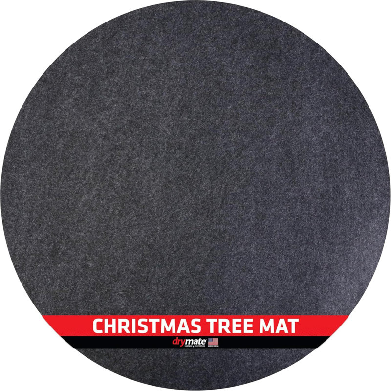 Tapis de Noël pour arbre de Noël (28 po), protège les planchers des éclaboussures et des rayures, absorbant, imperméable, lavable à la machine, durable (fabriqué aux États-Unis) (gris anthracite)