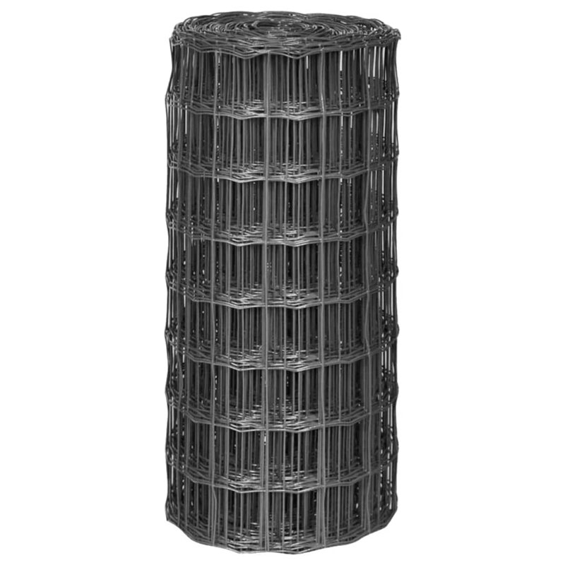 Lunado Grey Metal Wire/Mesh Fence, 80cm H x 1000cm W, Grey