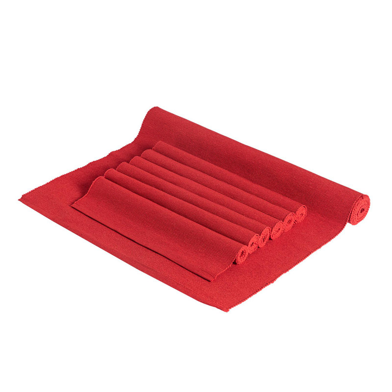 Nicola Spring - Cotton Fabric Placemats & Table Runner, Red