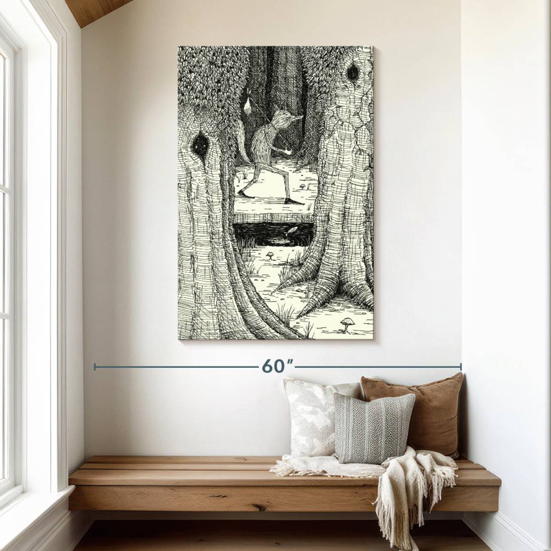 Ashelle à travers la forêt, H 48 po x l 32 po