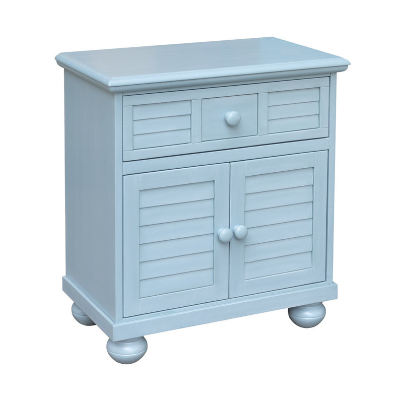 Beachfront Friedrich 2 Door/Single Drawer Nightstand, Ocean Blue