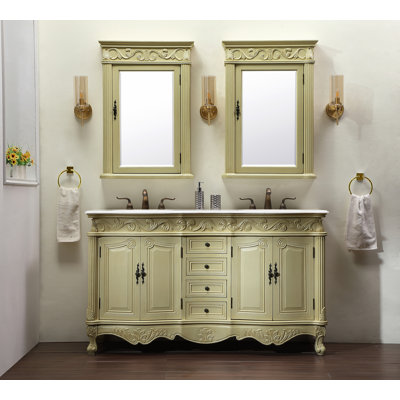 Aurillac Pakrat 60" Double Bathroom Vanity Set