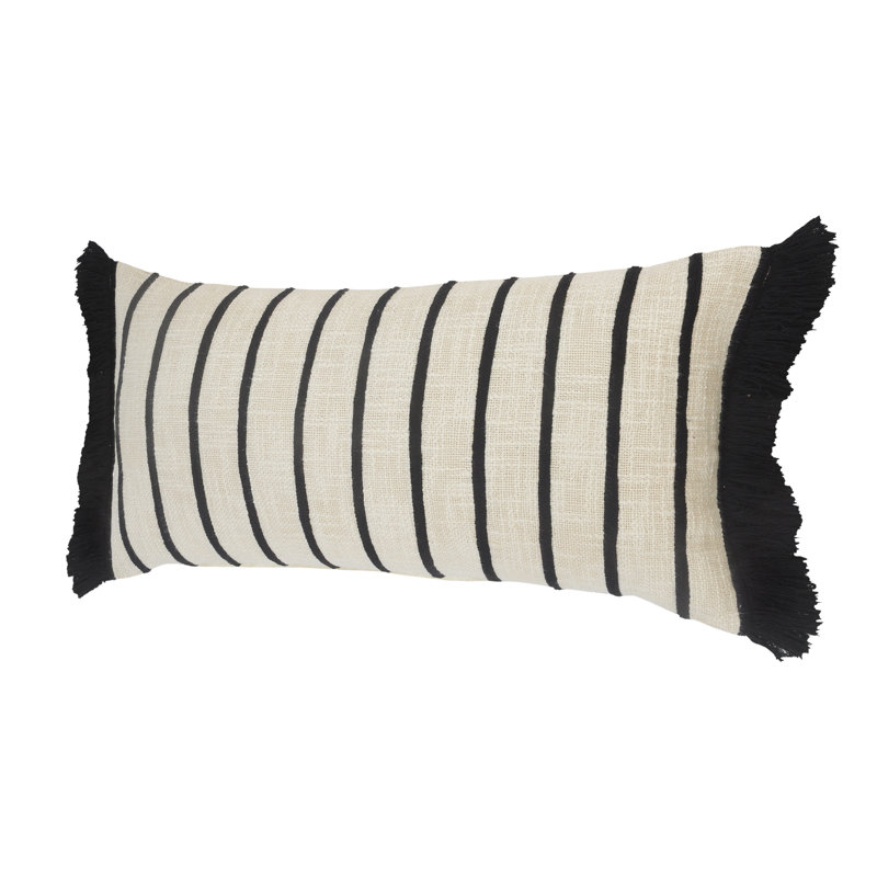 Hand Woven Stripe Cotton Throw Pillow Cover
