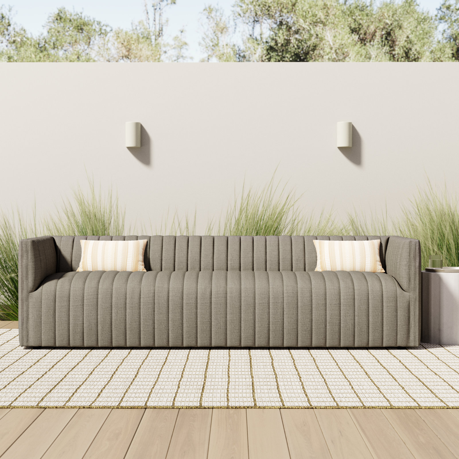 Brandt 96" Outdoor Sofa, Gray