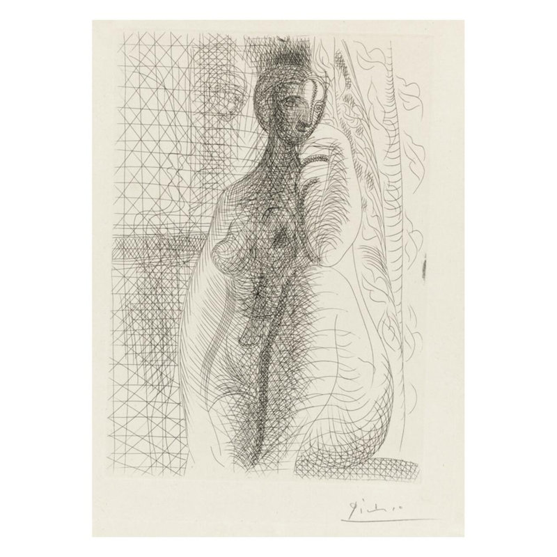 «Sired Nude» (Femme nue à la jambe pliée) par Pablo Picasso - Estampe numérique, H 28 po x l 22 po