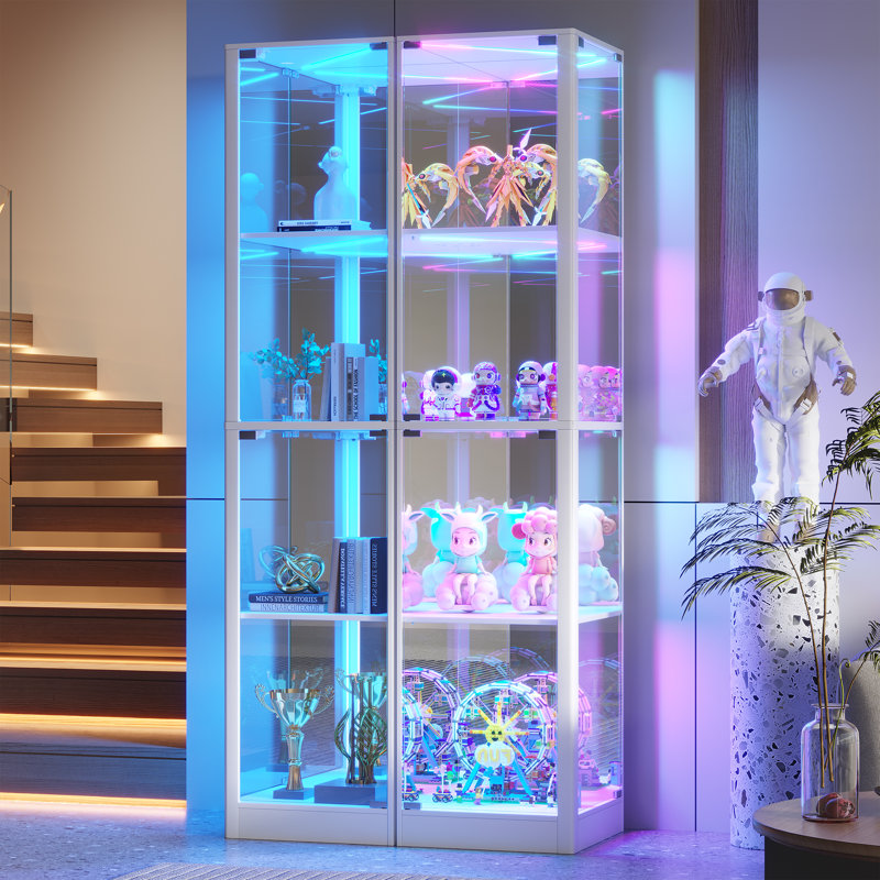 15.8"W Corner Display Cabinet, White