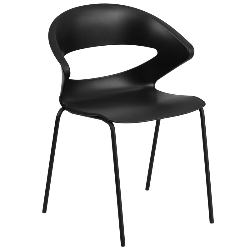 Chaise empilable de style café avec dossier flexible Zoey capacité de 440 lb.