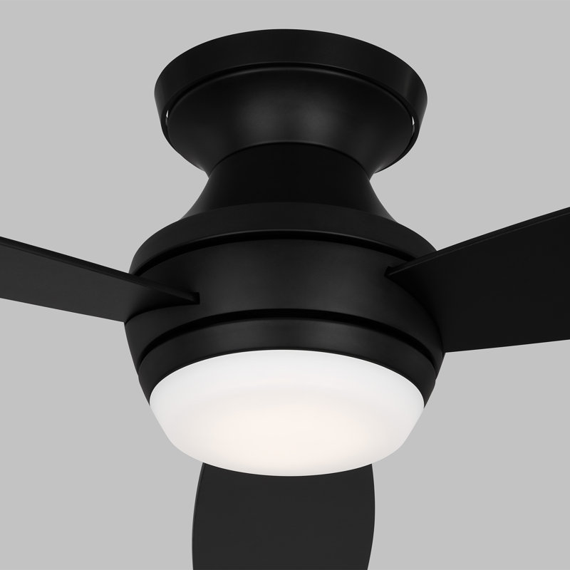 Ikon LED Ceiling Fan, Midnight Black with Black/Walnut Blades, 44"