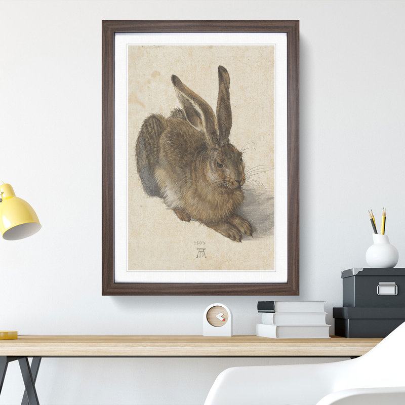 Hare by Albrecht Dürer - Framed Print, 90cm H x 65cm W x 2cm D, Walnut Framed