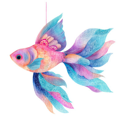 Colorful Fish Illustration Double Sided Throw Pillows