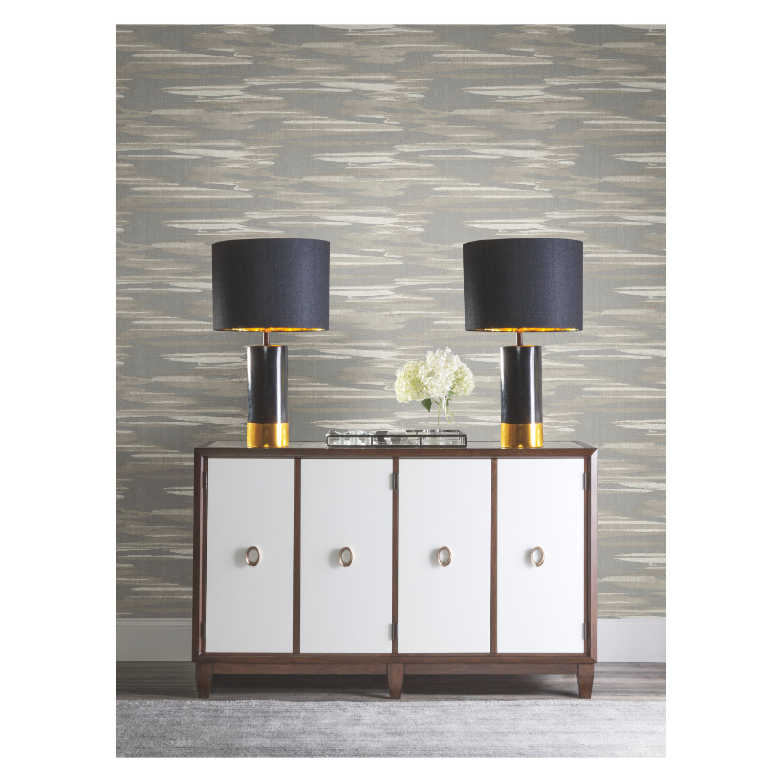 Surrey Striped Wallpaper, Gray