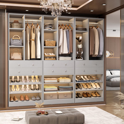 84" Closet Organizer System with Drawers And Shelves
