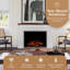 Modern Ember Sabrina Smart Electric Fireplace Mantel Package | 33” Firebox Heater | Sleek Design W/Walnut Finish Mantel