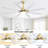 66 Inch Low Profile ABS Ceiling Fan With Dimmable Lights And Smart Remote Control 6 Speed Reversible Noiseless DC Motor For Indoor