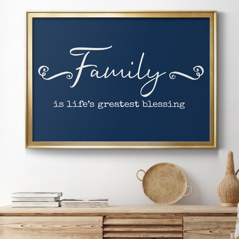 Family Greatest Blessing - cadre photo, art textuel, H 22,5 po x l 30,5 po x P 1,5 po, Toile avec cadre doré, Pas de tapis