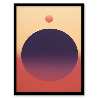 Aubergine Aura Painting Purple Pink Yellow Minimalist - Single Picture Frame Print