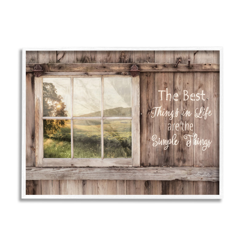 Simple Simple Rustic Barn, Giclée encadrée blanc bord de mer, H 30 po x l 24 po x 1,5 po