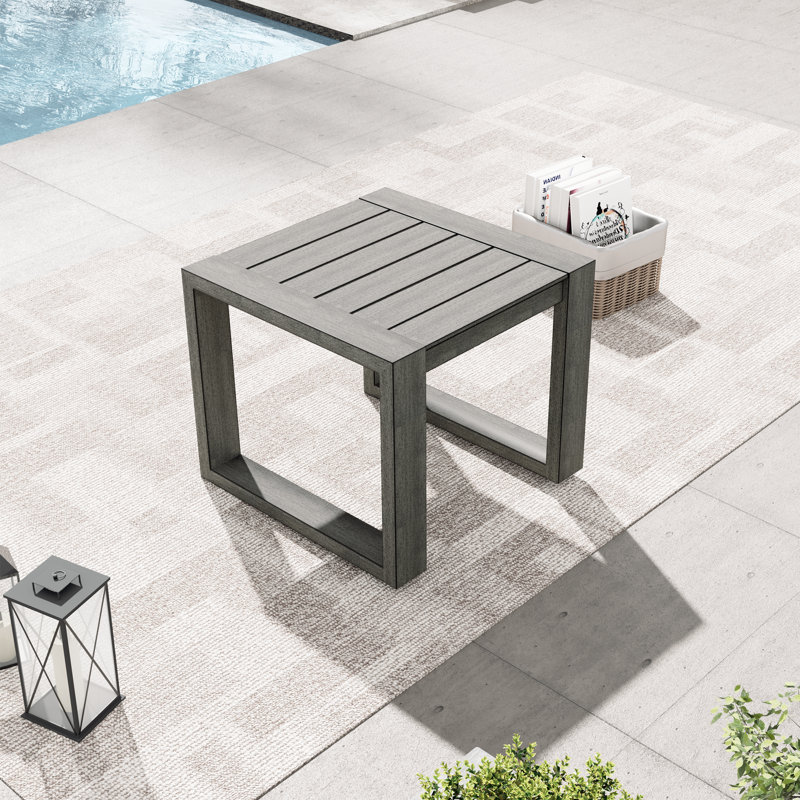 Adden Hand-Painted Aluminum Outdoor Coffee Table