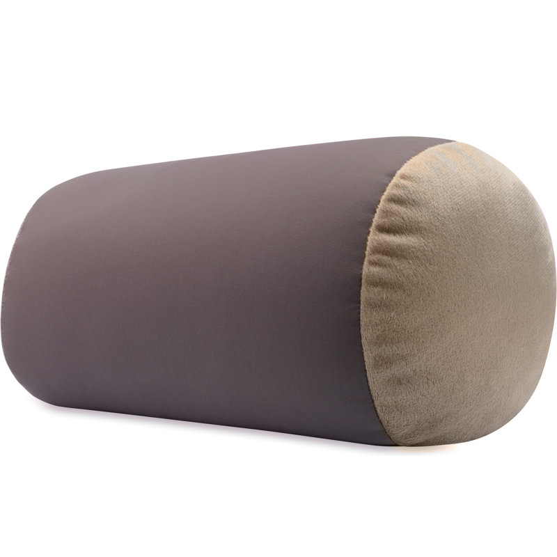 Microbead Bolster Neck Roll Pillow, Stone Gray